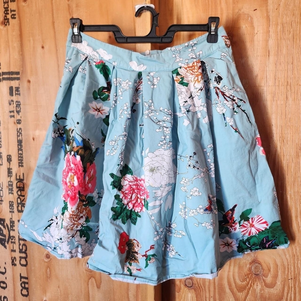 Floral Blue Skirt
